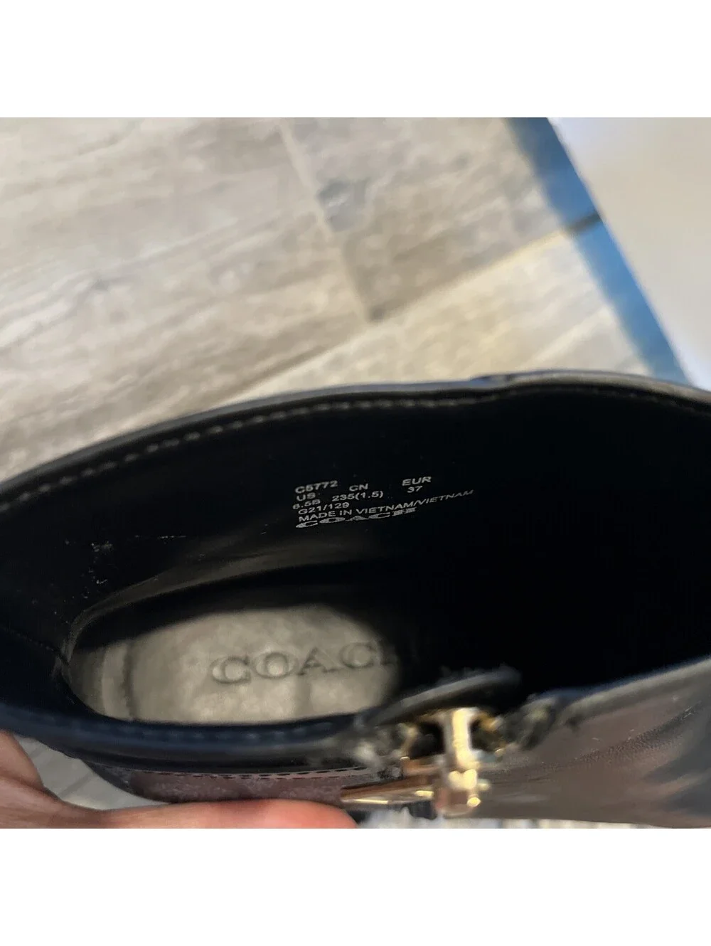 COACH LADIES MONOGRAM ANKLE BOOTIES SIZE US6.5B VGC